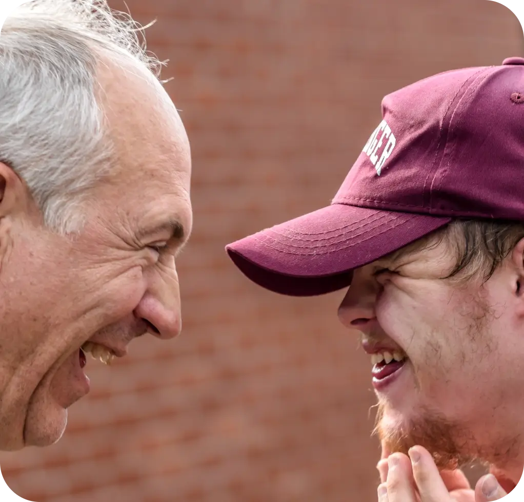 Social worker with a client